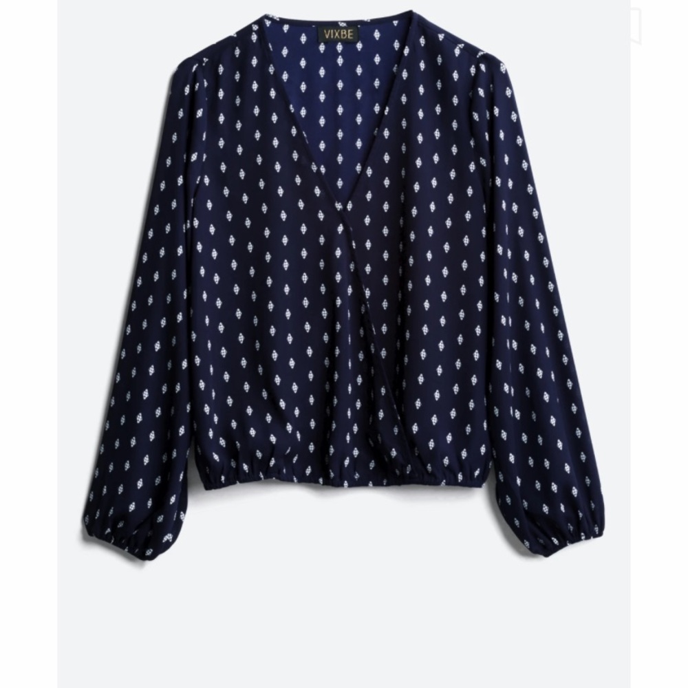 Taboos surplice blouse, navy, size small